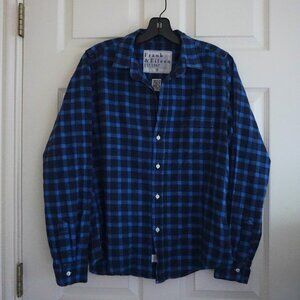 Frank & Eileen Barry Flannel Button-Up Shirt Navy Blue Buffalo Check